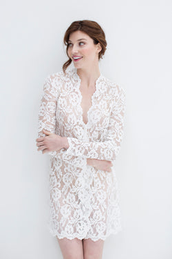 Lauren Lace Robe in Ivory